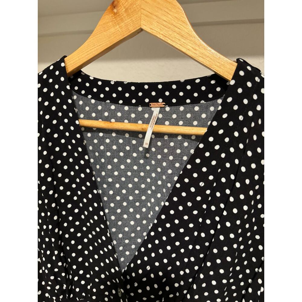 Free People Polka Dot Top Sz XS - Picture 4 of 6